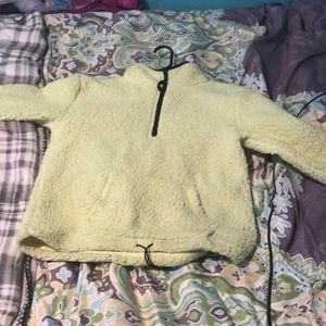 a soft sherpa zip up sweatshirt/jacket